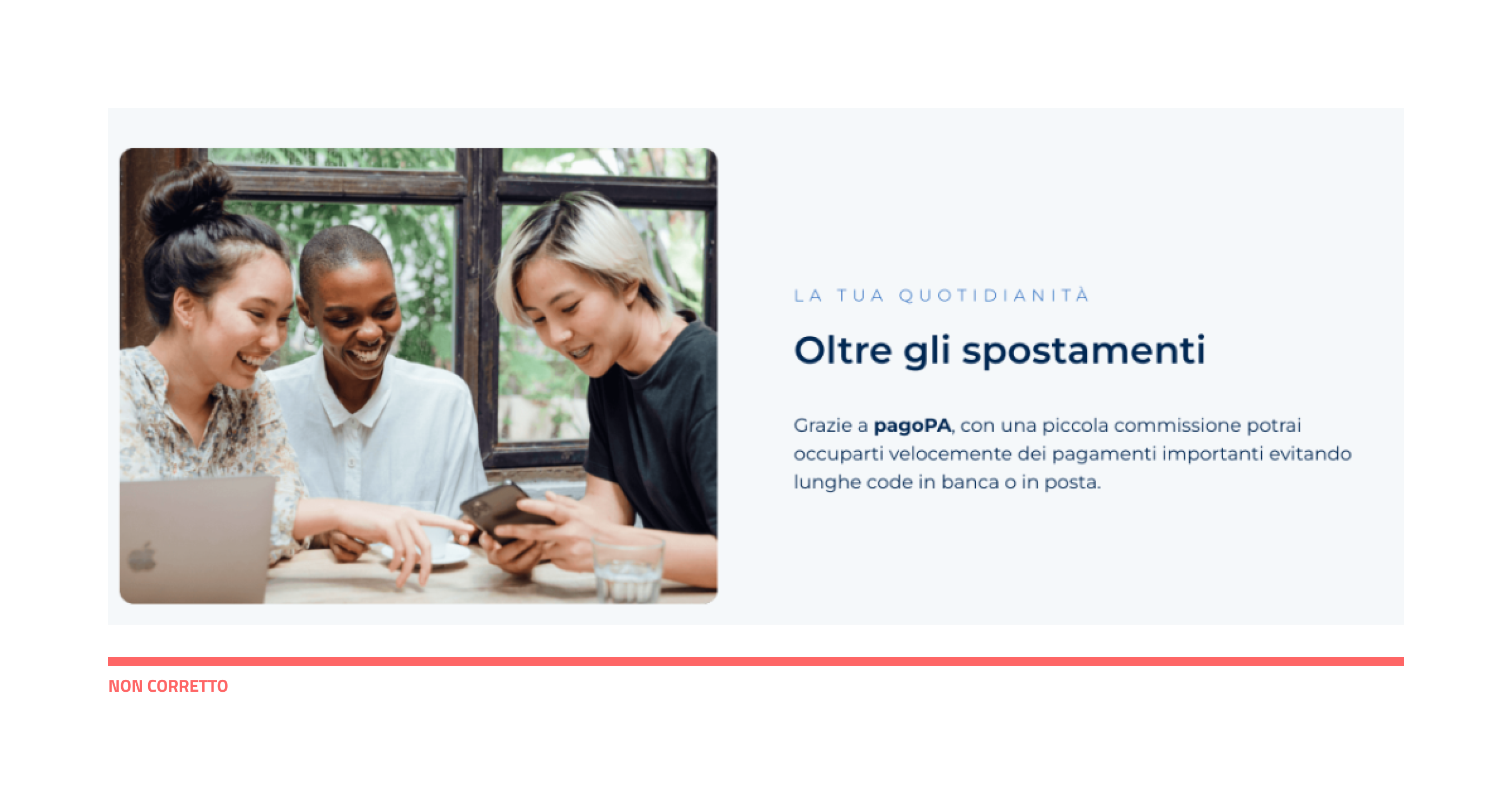 Sito di un PSP che non spiega correttamente come vengono applicati i costi di commissione
